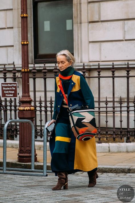 Fw 2023 Street Style, Sustainable Fashion Upcycling, Brown Boots Fashion, Lucinda Chambers, 2023 Street Style, Colorful Street Style, Visionary Fashion, Style At A Certain Age, Reportage Photography