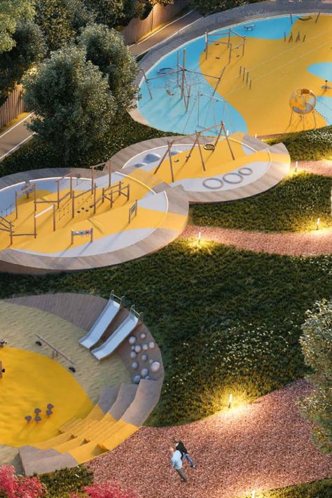 #architecturalconcept #designconcept #decoration #hotel #architecturalbureau Eco Park Landscape, Eco Park Design, Eco Village Design, Urban Park Design, Community Park Design, Backyard Patio Makeover, City Parks Design, Modern Playground, Playgrounds Architecture