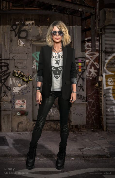 Rock Chic Outfits, Outdoor Party Outfits, Rocker Costume, Rock Chick Style, Costume Concept, Rocker Chic Style, Chick Outfit, Rocker Outfit, Grunge Chic