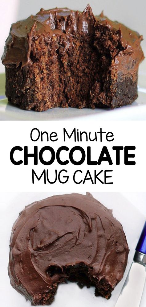 The best easy chocolate mug cake recipe (in 1 minute) Easy Microwave Cake, Dessert Micro Onde, Easy Chocolate Mug Cake, Mug Dessert Recipes, Ella Vegan, Chocolate Mug Cake Recipe, Microwave Mug Recipes, Vegan Mug Cakes, Glutenfri Baking