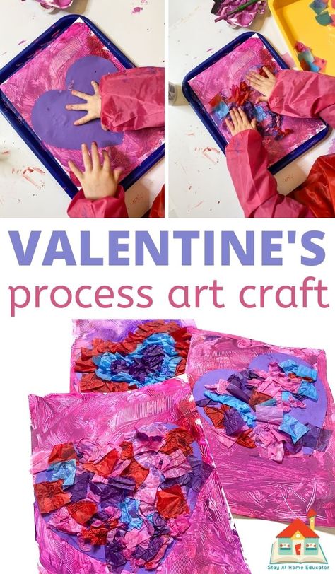 Valentines Day Art Projects Preschool, Process Art Valentines Day, Valentine Process Art, February Art Projects For Toddlers, Valentine Process Art Preschool, Valentines Day Process Art, Valentines Art For Kids Preschool, Friendship Craft, Valentines Preschool