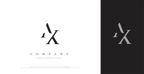 Initial ax logo design vector | Premium Vector #Freepik #vector #business #hotel #luxury #modern Ax Logo Design, Ax Logo, Business Hotel, Hotel Luxury, Notes Inspiration, Luxury Logo, Design Vector, Armani Exchange, Logo Inspiration