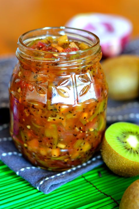 Chilli Chutney Recipes, Kiwi Jam, Chilli Chutney, Kiwi Recipes, Chilli Jam, Sweet Chilli Sauce, Kiwi Fruit, Sweet Chilli, Chutney Recipes