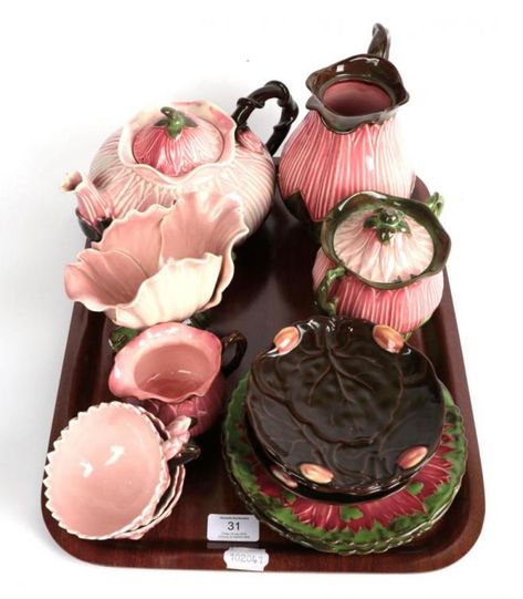 A 19th century Zsolnay Pecs pink floral tea set comprising teapot, cream, sugar, jug (cover lacking), four side plates, four saucers and three tea cups - Price Estimate: £0 - £0 | Tennants Flower Tea Set, Aesthetic Tea Set, Floral Tea Set, College Apartments, Pastel Room, Cute Bedroom Decor, Teapots And Cups, Ceramics Pottery Art, Ceramics Ideas Pottery