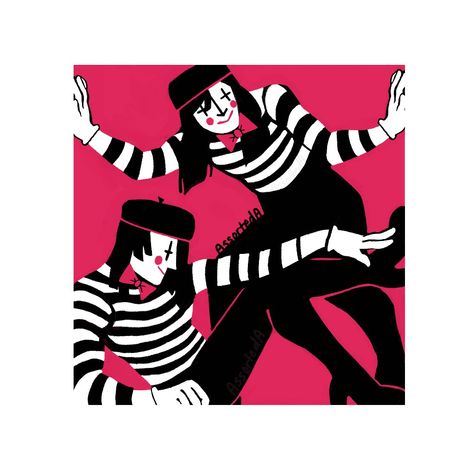 Clown Month | Day 5 : Mime #mime #mimeinabox #clowncore #clown #clownart Mime Art, Types Of Clowns, Arts Month, A Clown, My Oc, Art Blog, In A Box, A Box, My Art