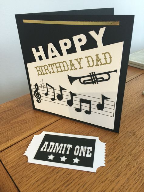 Trumpet Birthday Card, 60th Birthday Ideas For Dad, Musical Cards, Happy Birthday Dad, Cute Birthday Cards, Dad Birthday Card, Hallmark Cards, Dad Cards, 70th Birthday