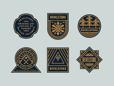 badges Badge Logo Design Ideas To Use As Inspiration Badge Shapes, Ski Mountains, Revelstoke Bc, Steve Wolf, Canada Logo, Badge Ideas, Logo Sketches, T Logo, Simple Designs To Draw