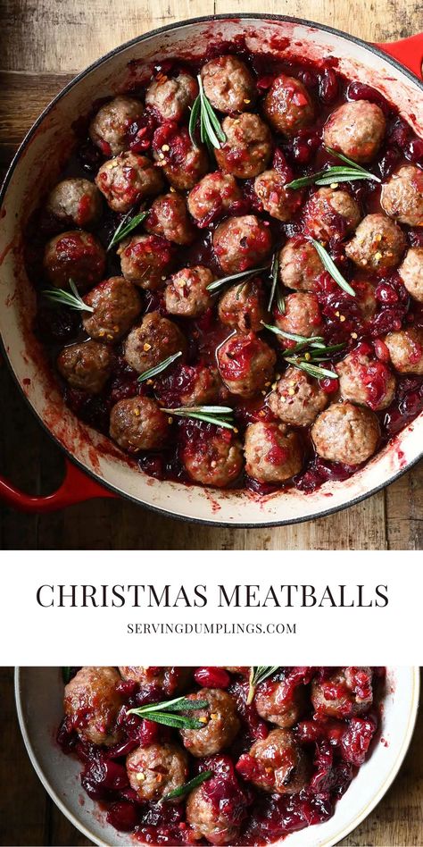 Christmas Meatballs, Holiday Meatballs, Appetizer Meatballs, Meat Appetizers, Homemade Meatballs, Dumpling Recipe, Easy Appetizer Recipes, Best Appetizers, Meatball Recipes