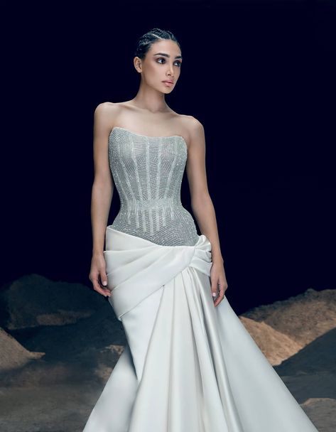 Rami Kadi – Maison De Couture Asymmetric Gown, Rami Kadi, Vogue Photoshoot, Reception Dresses, Yas Queen, Haute Couture Gowns, Gown Skirt, Corset Pattern, Couture Looks