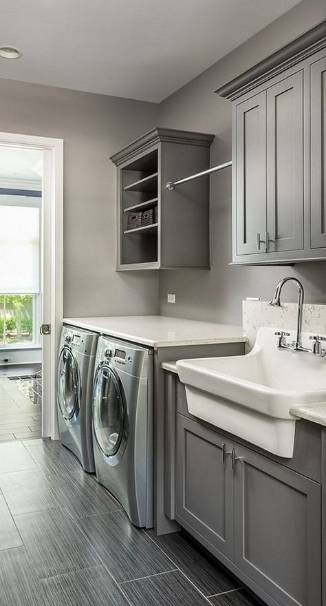 Washer, Dryer Side by Side and Utility Sink Laundry Room Redesign, Washer Dryer Laundry Room, Landry Room, Laundy Room, Pantry Laundry Room, Dream Laundry Room, Laundry Room Sink, Basement Laundry, Laundry Room Closet