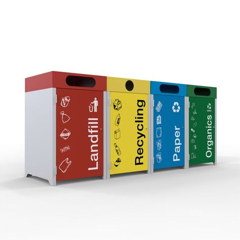 Recycle Boxes Ideas, Waste Management System, Recycling Station, Game Posters, Cardboard Recycling, Tong Sampah, Litter Bin, Trash Containers, Recycle Box