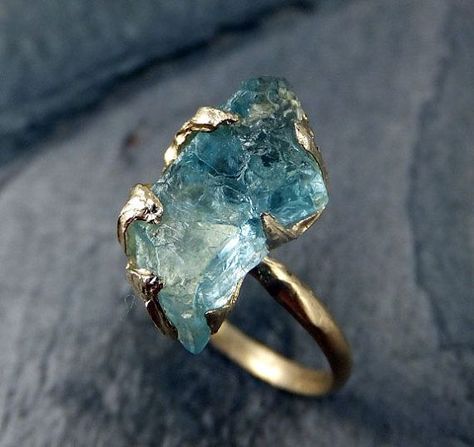 Raw Uncut Aquamarine Ring Solid 14K Gold Ring wedding engagement Rough Gemstone Ring Statement Ring Stacking Ring Cocktail Ring byAngeline Rough Gemstone Ring, Jewerly Ring, Engagement Ring Rose Gold, Aquamarine Ring, Ring Stacking, Aquamarine Rings, Rough Gemstone, Calla Lily, Ring Wedding