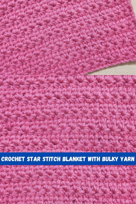 Raji's Craft Hobby: How To Crochet Star Stitch Blanket With Bulky Yarn Crochet Star Stitch Blanket, Star Stitch Blanket, Crochet Patterns Blanket, Bulky Yarn Crochet, Crochet Star Stitch, Stitch Blanket, Crochet Star, Crochet Stars, Easy Stitch