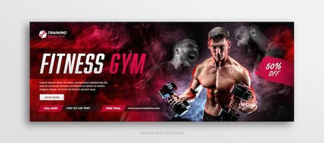 Fitness training and gym workout faceboo... | Premium Psd #Freepik #psd #fitness-facebook-cover #gym-banner #gym-offer #fitness-banner Fitness Banner Design, Gym Banner Design, Kai Greene Bodybuilding, Sport Ads, Fitness Banner, Kai Greene, Gym Banner, Sports Banner, Gym Supplements