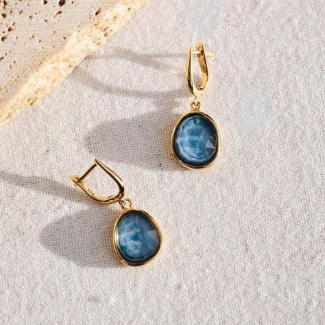 Affordable Light Blue Metal Jewelry, Blue Statement Earrings, Gemstone Pendants, Gold Statement Earrings, Diamonds And Gold, Sustainable Jewelry, Traditional Jewelry, Jewelry Case, Blue Earrings