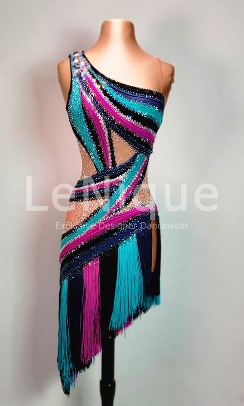 Latin Dress Competition, Latin Ballroom Costume, Fringe Dance Dress, Dance Wear Leotard, Fringe Latin Dress, Figure Skating Competition Dresses, Dance Competition Dress, Dance Competition Costumes, Ballroom Costumes