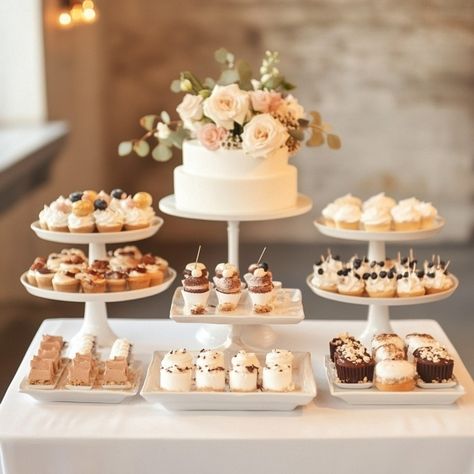 Minimalist wedding dessert tables are perfect for couples who appreciate the beauty of simplicity. These tables focus on clean lines, a restrained color palette, and thoughtfully curated desserts that highlight quality over quantity. By emphasizing subtle elegance, minimalist dessert tables create a refined atmosphere that complements a wide range of wedding styles. Whether you prefer modern geometric designs or natural elements, a minimalist approach ensures your dessert table is both stylish Engagement Party Dessert Table, Minimalist Dessert, Wedding Cupcake Table, Wedding Treats Table, Donut Dessert Table, Cookie Table Wedding, Wedding Dessert Table Ideas, White Dessert Tables, Diy Dessert Table