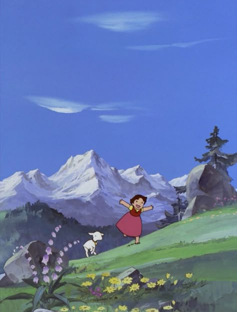 Heidi Cartoon, Pinturas Disney, April 7, The Alps, Studio Ghibli, The Dream, A Girl, Art Deco, Wallpapers