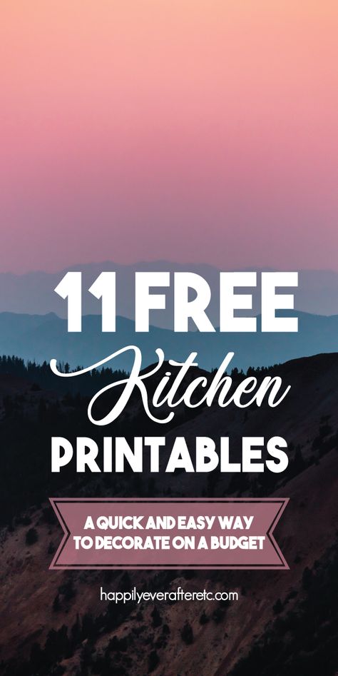 11 Free Kitchen Printables: A quick and easy way to decorate on a budget #kitchenwalldecor #kitchenwalldecorideas #freeprintables Free Kitchen Printables, Printable Kitchen Signs, Kitchen Printables Free, Small American Kitchens, Kitchen Printables, Decorate On A Budget, Kitchen Wall Art Printables, Homemaking Tips, Easter Printables Free