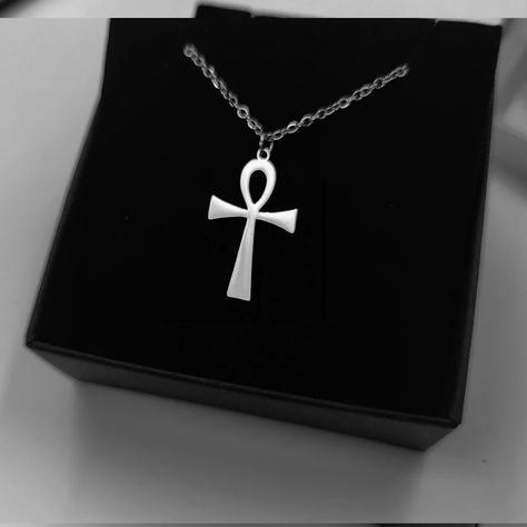 Ankh Cross Egyptian Amulet Necklace Stainless Steel Key of Life Symbol Crucifix Pendant Necklace Egyptian Amulet, Key Of Life, Ankh Cross, Amulet Necklace, Life Symbol, Womens Necklaces, Pendant Necklace, Key, Stainless Steel