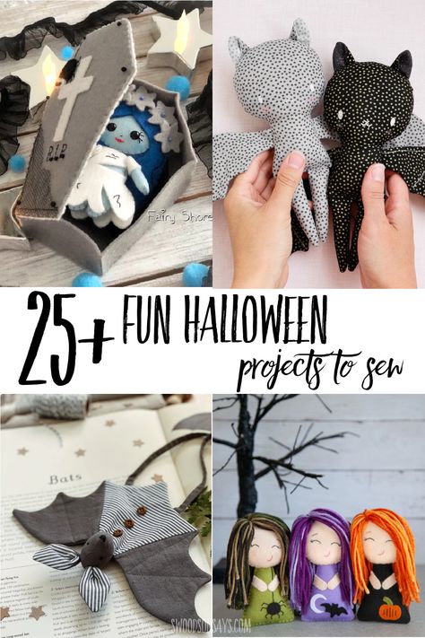 Halloween Felt Sewing Projects, Halloween Doll Sewing Patterns, Sew Crafty Me, 2 Yard Fabric Projects, Halloween Crafts Sewing, Halloween Felt Crafts Sewing Patterns, Free Halloween Felt Patterns, Fun Sewing Patterns Free, Easy Halloween Sewing Crafts