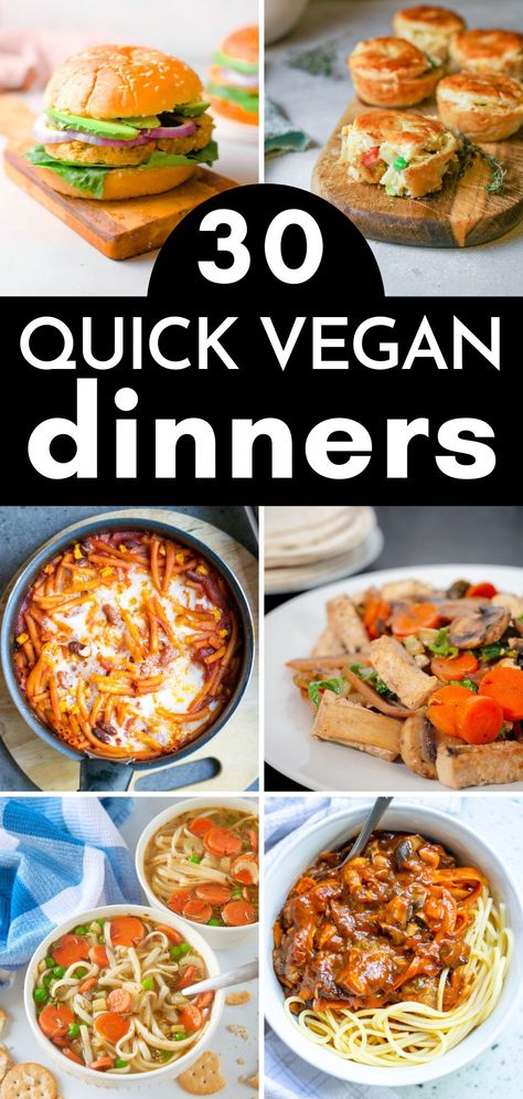 Vegan Recipes For Dinner, Easy Vegan Dinner Ideas, Quick Vegan Dinner, Vegan Family Dinner, Quick Vegan Dinner Recipes, Vegan Dinner Ideas, Healthy Vegan Dinner, Vegan Dinner Recipes Easy, Quick Vegan Meals