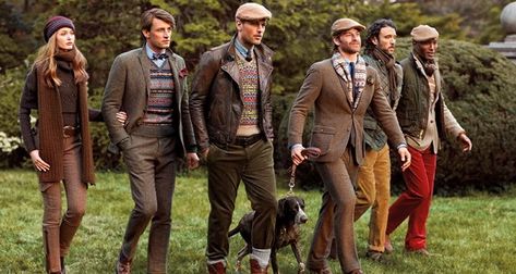 Country Style with shoulders slimmer than in the 20s with Thom Browne length polo #polo #elections Hunting Fashion, Mode Country, Gentleman Mode, British Country Style, Style College, Style Anglais, English Gentleman, Ralph Lauren Fall, English Country Style