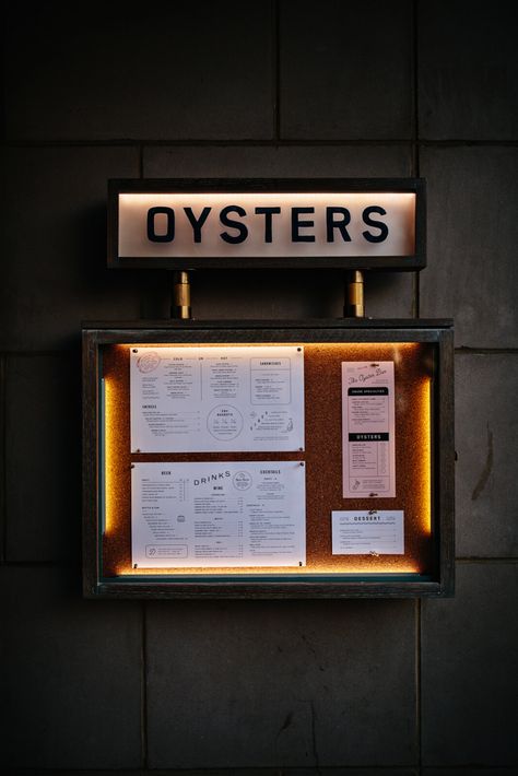 The Darling — Smith Hanes Restaurant Signage, Restaurant Sign, Bar Signage, Bar Exterior, Storefront Signs, Fresh Oysters, 카페 인테리어 디자인, Restaurant Signs, Oyster Bar