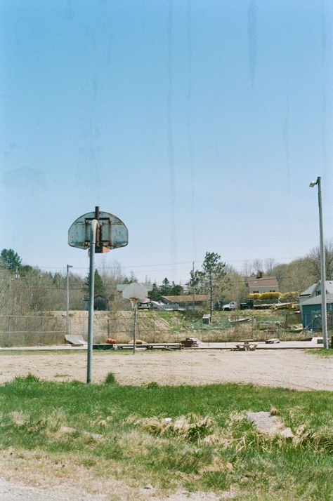 Old Basketball Court, Abandoned Basketball Court, Machias Maine, Old Basketball, Ghost Boy, Basketball Hoops, Meteor Shower, 35mm Film, Storytelling