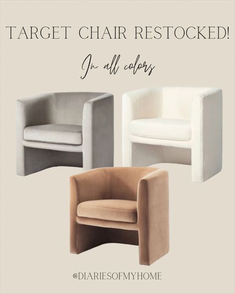 Vernon Upholstered Barrel Accent … curated on LTK Vernon Barrel Chair, Upholstered Accent Chairs Modern, Barrel Dining Room Chairs, Modern Organic Accent Chair, Accent Chairs Target, Bachelorette House, Barrel Dining Chair, Target Chair, Barrel Accent Chair