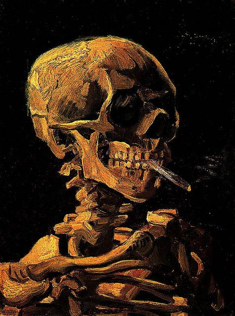 Smoking Skull, Vincent Van Gogh Can Gogh Skull, Two Rats Vincent Van Gogh, Two Rats Van Gogh, Skull Study, Van Gogh Drawings, Dark History, The Dark Tower, A Skeleton, Impressionism Art