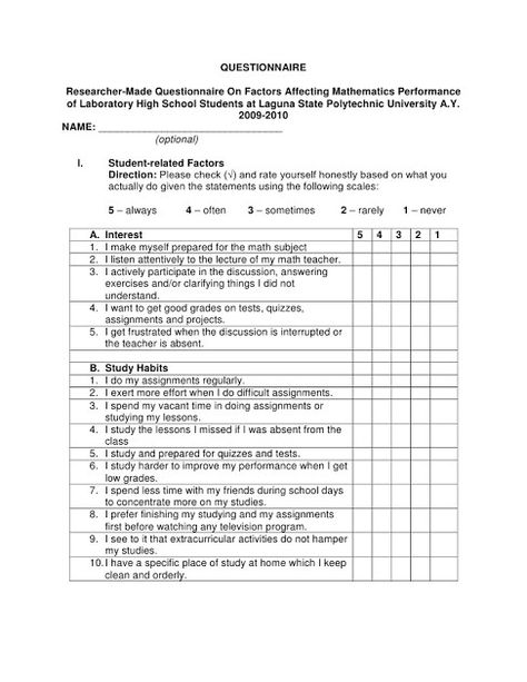 Questionnaire Sample, Student Questionnaire, Summative Test, Survey Questionnaire, Journal Article, Student Survey, Survey Form, Questionnaire Template, Event Planning Template