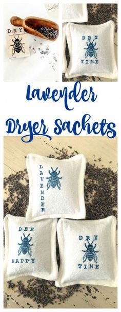 Lavender Dryer Sachets. DIY lavender sachets. Bee stamped craft. Drop cloth craft. Lavender craft.  – Smells so Good Lavender Dryer Bags, Cloth Craft, Diy Lavender, Lavender Crafts, Cash Crop, Lavender Gifts, Lavender Bags, Lavender Sachets, Cleaners Homemade