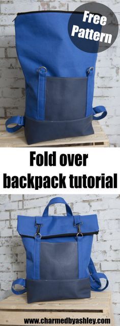 Diy Backpack Pattern, Återvinna Jeans, Backpack Pattern Sewing, Backpack Sewing, Backpack Tutorial, Foldable Backpack, Diy Backpack, Sewing School, Sew Ins