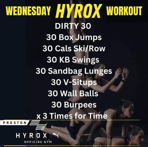 Crossfit Chipper Wod, Daily Wod Crossfit, Crossfit Training Program, Hyrox Training Plan Beginner, Hydrox Workouts, Crossfit Workouts Wod Strength, Crossfit Cardio Workout, Hyrox Training Workout, Hyrox Training Plan