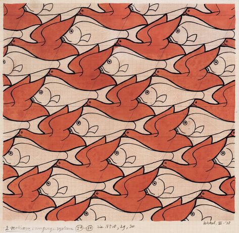 Escher Tessellations, Tessellation Art, Escher Art, Tessellation Patterns, M C Escher, Mc Escher, Dutch Artists, Art Textile, Elements Of Art