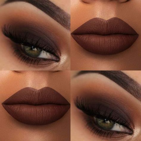 Morticia Addams Eye Makeup, Brown Lipstick On Black Women, Fall Eye Shadow Looks, Dark Autumn Color Palette Makeup, November Makeup Looks, Fall Makeup Looks For Green Eyes, Dark Fall Makeup, Maroon Smokey Eye, Fall Lip Color