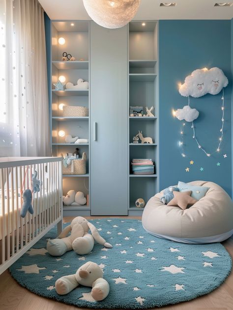 Best Blues For Nursery, Babyboy Decoration Room, Baby Rooms Boys, Bedroom For Boys Kids, Baby Boys Bedroom Ideas, Room For Baby Boy, Baby Boy Rooms Nursery, Boy Nursery Ideas Blue