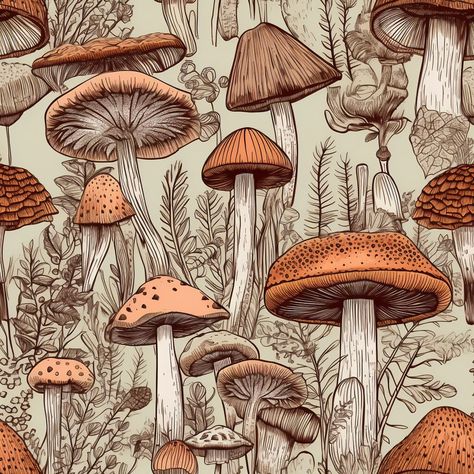 Seamless Pattern Set Assorted Mushrooms Seamless Patterns Suitable for use in Scrapbooking, Sublimation, Stationery and Fabric printing. For Personal and Commercial use No License required Mushroom Surface Pattern, Mushroom Seamless Pattern, Mushroom Prints, Keyboard Ideas, Doodling Art, Journal Images, Star Wars Planets, Mushroom Pattern, Spooky Art