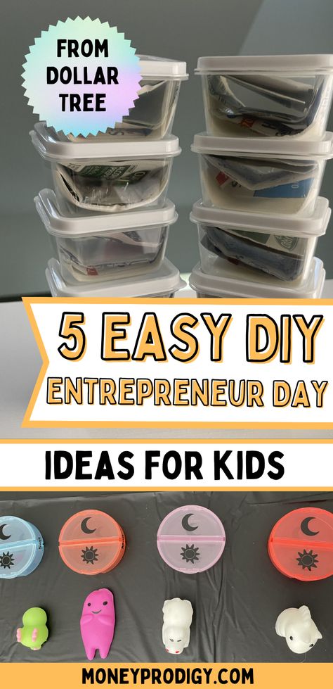 Easy DIY Entrepreneur day ideas for kids - awesome cheap ideas and projects for kids to make for market day at school. Kids can make and sell these, with all materials from the Dollar Tree! Barter Day Ideas For School, Maker Faire Projects For Kids, Kids Economic Project Ideas, Entrepreneur Ideas For School, Little Entrepreneurs School Project, Treps Market Ideas For Kids, Kid Crafts To Sell At School, Elementary School Market Day Ideas, Market Day Crafts For Kids