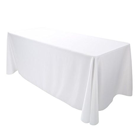 Rectangular Polyester Tablecloth 90 x 120 Inches By ADD&SHIP (White) Craft Show Table, Craft Fair Table, White Table Cover, Graduation Dinner, Cloth Table Covers, Table Cloth Decorations, Oblong Tablecloth, Banquet Decorations, Party Table Cloth