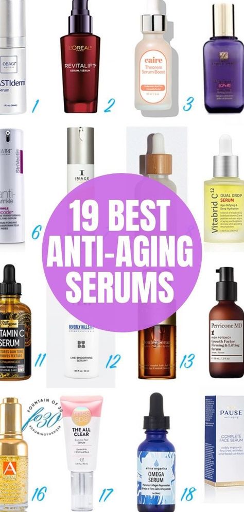 Here are 19 of the best anti aging serums for your face. #antiaging #skincare #beauty #serums Anti Aging Serums, Best Serums, Best Anti Aging Serum, Regular Skin Care Routine, Antiaging Skincare, Best Face Serum, Skin Lightener, Proper Skin Care, Beauty Serums