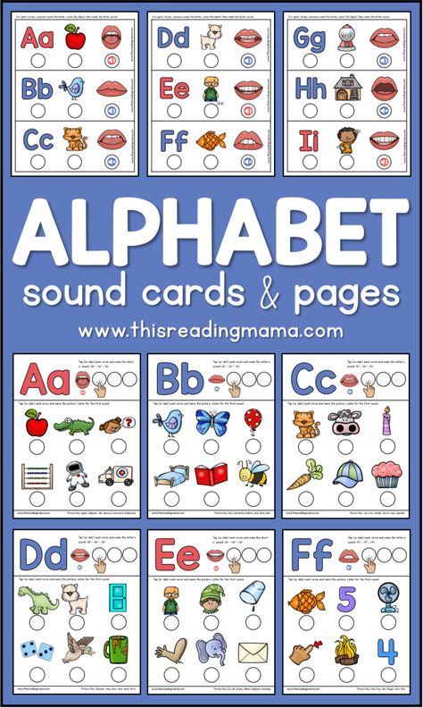 Alphabet Sound Cards & Pages - This Reading Mama This Reading Mama Free Printable, This Reading Mama, Alphabet Sounds Free Printables, Phonic Sounds Of Alphabets, Sounds Of Alphabets, Alphabet Sound, English Language Learning Activities, Phonics For Kids, Abc Phonics