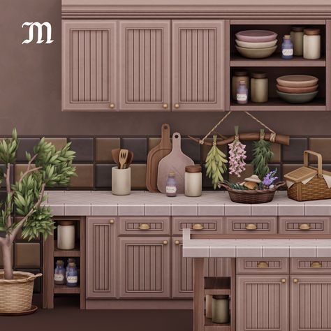 Herbalist Kitchen, Sims 4 Kitchen, Mod Furniture, Sims 4 Clutter, Casas The Sims 4, Sims 4 Mm, Sims 4 Cc Packs, Sims 4 Cc Furniture, Sims 4 Build