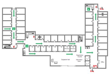 Hospital Emergency Plan School Building Plans, Hospital Floor Plan, Floor Plan Symbols, Hospital Plans, Luxury Floor Plans, Hotel Floor Plan, Hospital Architecture, Hotel Plan, Luxury Flooring