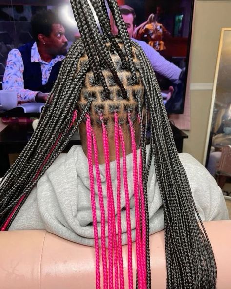 Cute Weave Hairstyles, Cute Box Braids, Braided Hairstyles For Black Women Cornrows, Peekaboo Hair, Big Box Braids Hairstyles, Colored Braids, Feed In Braids Hairstyles, Box Braids Hairstyles For Black Women, Cute Braided Hairstyles