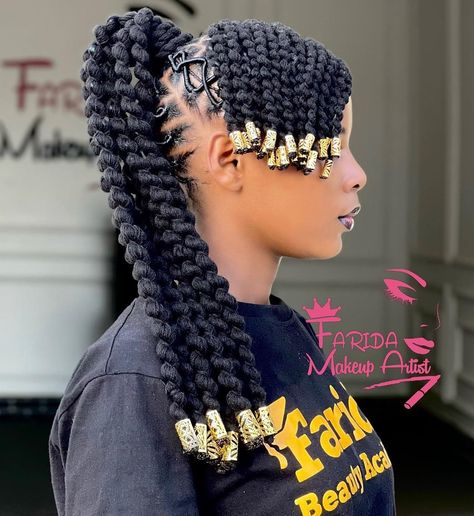 Raindrop Braids With Beads, Raindrop Braids Beads, Cornrow Ponytail Styles, Wool Hairstyles, Brazilian Wool Hairstyles, Beads Hairstyles, Creative Braids, Brazilian Wool, Wigs Collection