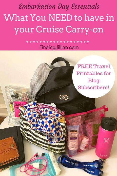 Everything you need to know about cruise embarkation day and what you need to have with you! #cruise #cruiseprep #cruisepacking #cruisetips #findingjillian Cruise Vacation Outfits, Caribbean Cruise Packing, Embarkation Day, Cruise Outfits Caribbean, Bag Must Haves, Cruise Packing Tips, Disney Cruise Vacation, Travel Printables, Cruise Essentials