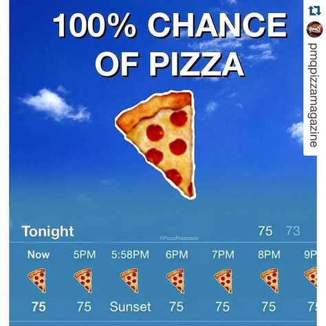 Our type of weather forecast  #Repost @pmqpizzamagazine with @repostapp.  Happy National Pizza Party Day America! Funny Quotes About Food, New Funny Quotes, Quotes About Food, Pizza Meme, Pizza Quotes, Pizza Pictures, Pizzeria Design, Pizza Life, Pizza Branding