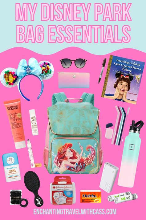 Disney Park Bag Essentials, Park Bag Essentials, Disney Must Haves, Disney Travel Accessories, Theme Park Essentials, Disney Park Bag, Disney Packing List, Disneyland Disneybound, Disney Packing